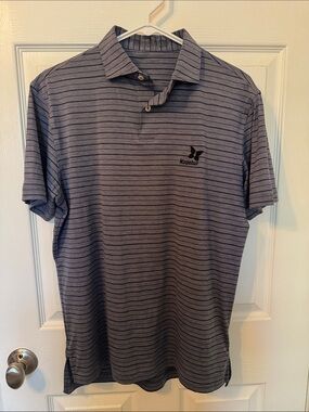 Striped Navy Blue Kapalua Golf Polo